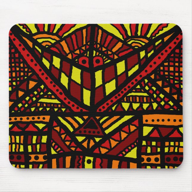 Mousemat, Abstraktes Lächeln Orange, Gelb, rot Mousepad (Vorne)