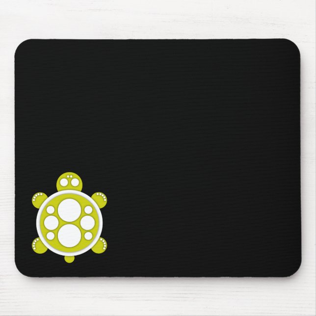 Mousemat, runde Schildkröte, gelbes weißes Mousepad (Vorne)