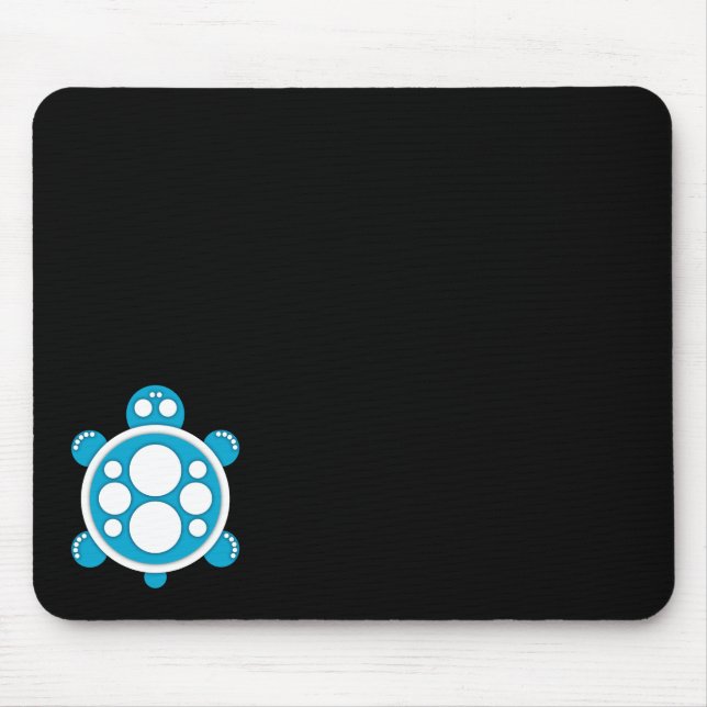 Mousemat, runde Schildkröte, himmelblau, schwarz Mousepad (Vorne)