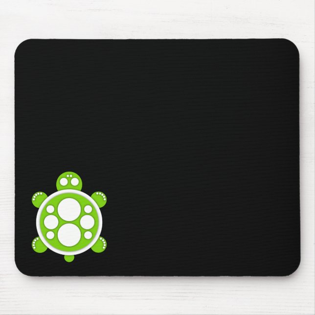 Mousemat, runde Schildkröte, Weiß, Limones Grün, Mousepad (Vorne)