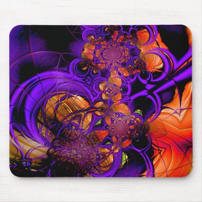 Mousepad Abstrakt Metal Lila Orange Crochet 2 (Vorne)