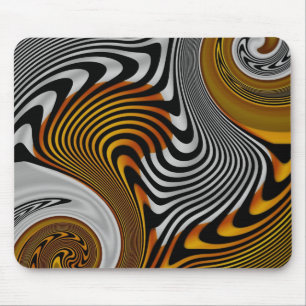 Mousepad Abstrakt Orange Black Silver Design