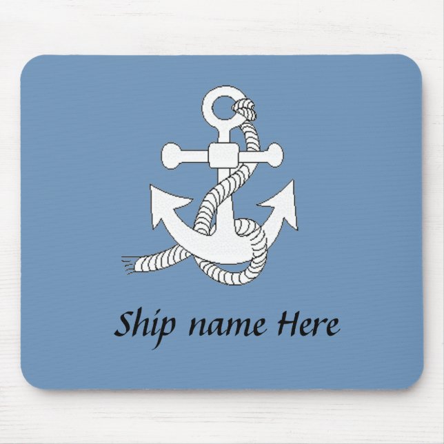 Mousepad - Anker mit Schiffsname (Vorne)