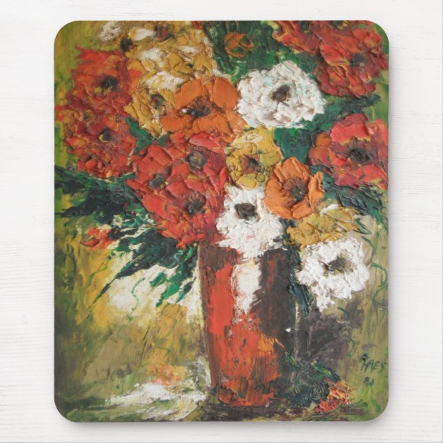 Mousepad Ann Hayes Painting Red Blume Mixed (Vorne)
