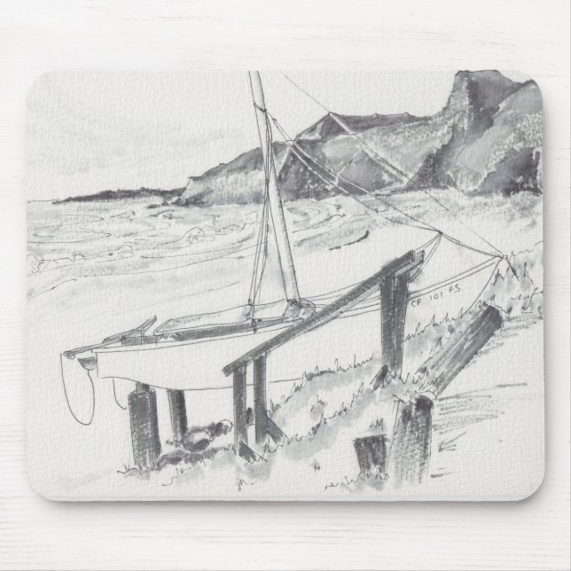 Mousepad Aquarellskizze "Crystal Cove" (Vorne)