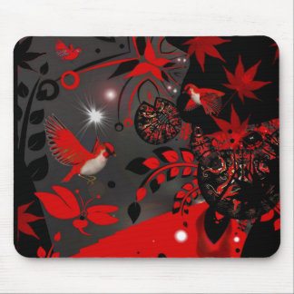 Mousepad Asiatische Rote Vögel