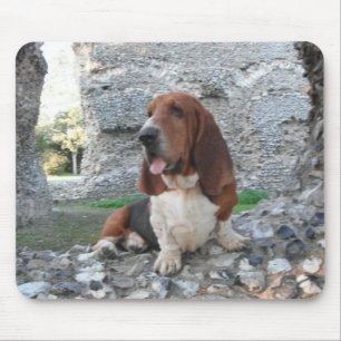 Mousepad Basset Hound Burg Ruine