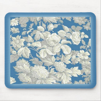 Mousepad Blauer Antike Blumen