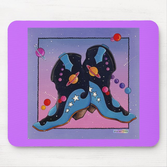 Mousepad - Cowboy-Stiefel in Mitternacht (Vorne)