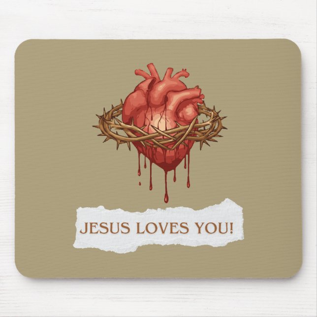 Mousepad Cristão com Frase "Jesus Loves You" (Vorne)
