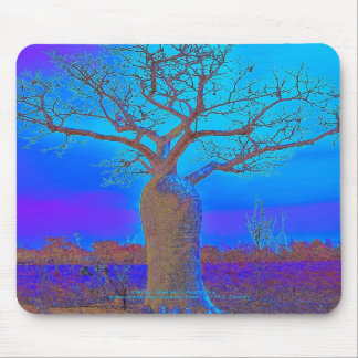 Mousepad - eleganter blauer Boab Baum