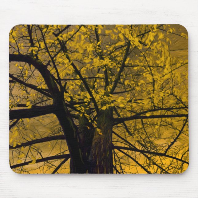 Mousepad Fall Gelbbaummalerei (Vorne)