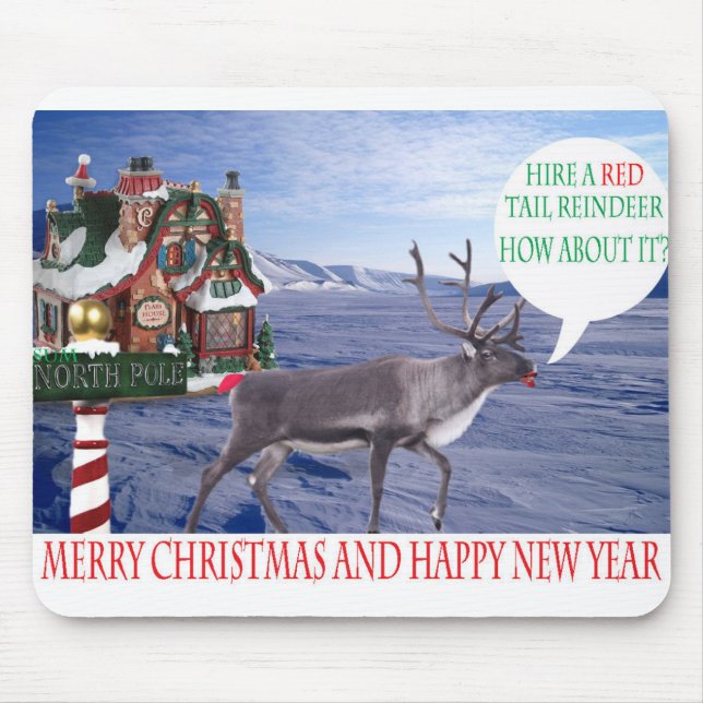 Mousepad. Frohe Weihnachten glückliches Neujahr. R Mousepad (Vorne)