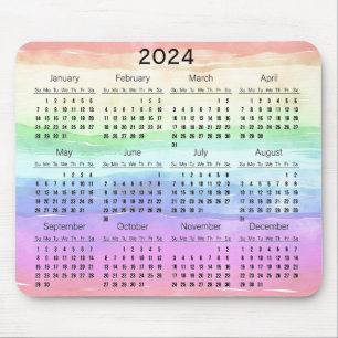 Mousepad für den Kalender 2024 mit Rainbow-Farben