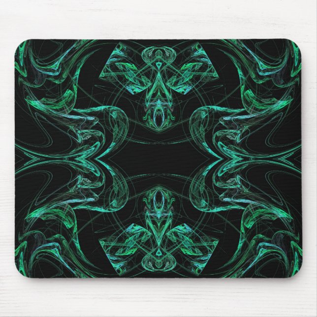Mousepad für grün und schwarz Fraktal (Vorne)