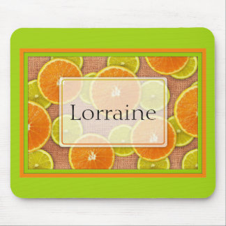 Mousepad für Limone und orangefarbene Fruchtscheib