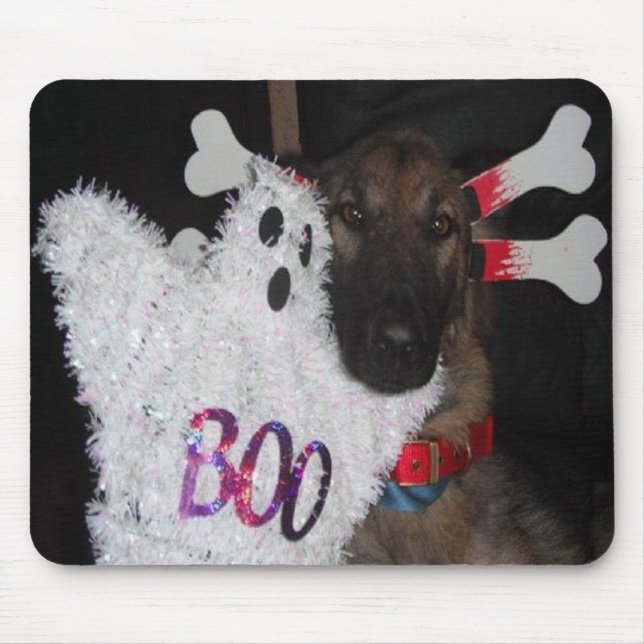 Mousepad German Shepherd Halloween Boo (Vorne)