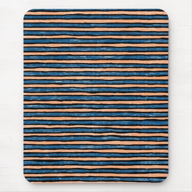 Mousepad, gestrichene Streifen, blau und orange Mousepad (Vorne)