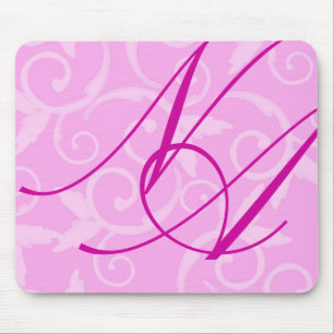Mousepad - Girly Swirl Monogramm