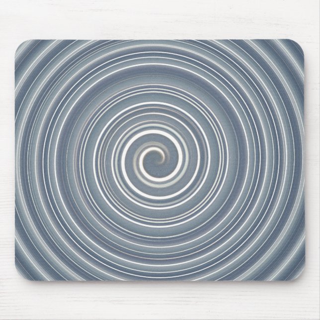 Mousepad grau-weiß Spirale (Vorne)