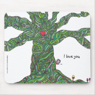 Mousepad - i-Liebe Sie - Baum mit Charakter
