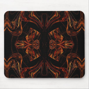 Mousepad in orangefarbenem Fraktal