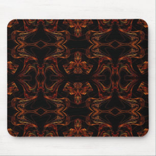 Mousepad in orangefarbenem Fraktal