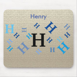 Mousepad - Jumbled Letters with Name in Blue
