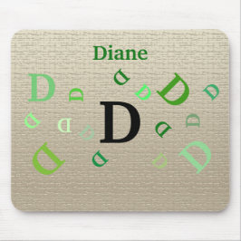 Mousepad - Jumbled Letters with Name in Green