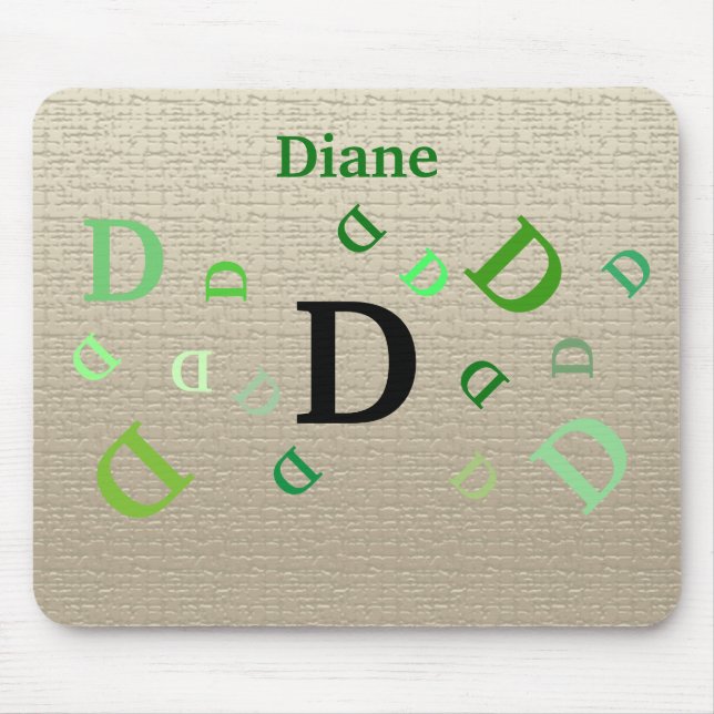 Mousepad - Jumbled Letters with Name in Green (Vorne)