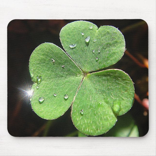 Mousepad leuchtendes Kleeblatt (Vorne)