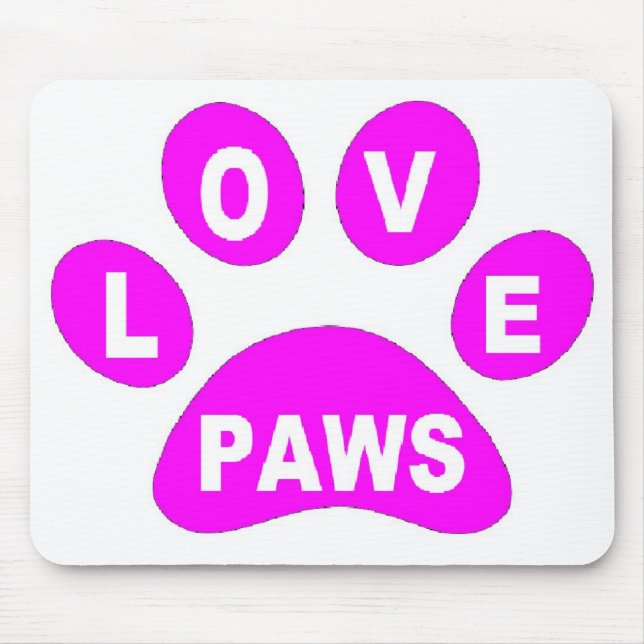 Mousepad Liebe Paws Pink (Vorne)