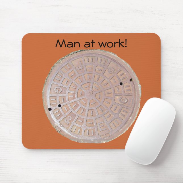 Mousepad - Mann bei der Arbeit (Einsteigeloch) (Mit Mouse)