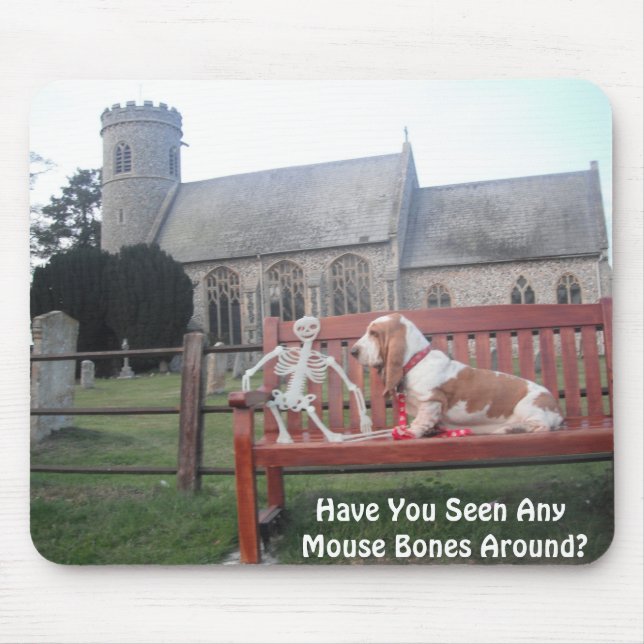 Mousepad mit Basset-Hund in einer schönen Kirche (Vorne)