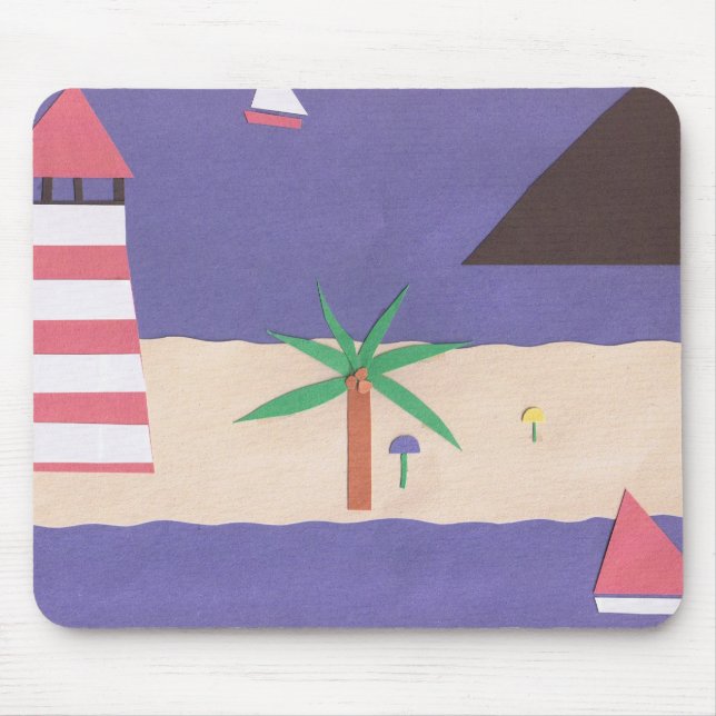 Mousepad mit blauem karibischem Design (Vorne)