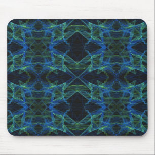Mousepad mit blauen, grünen und schwarzen Fraktale