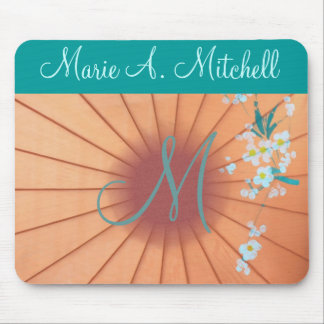 Mousepad ~ mit Blumen:: Monogramm