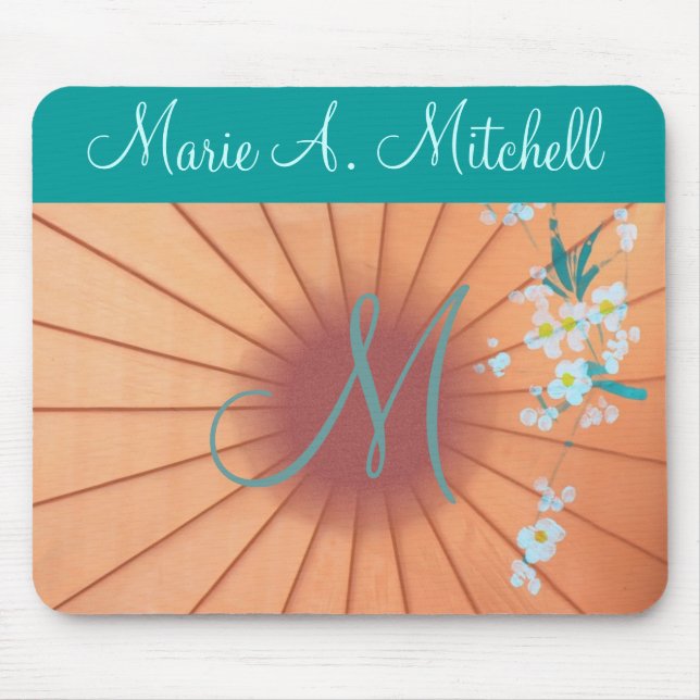 Mousepad ~ mit Blumen:: Monogramm (Vorne)