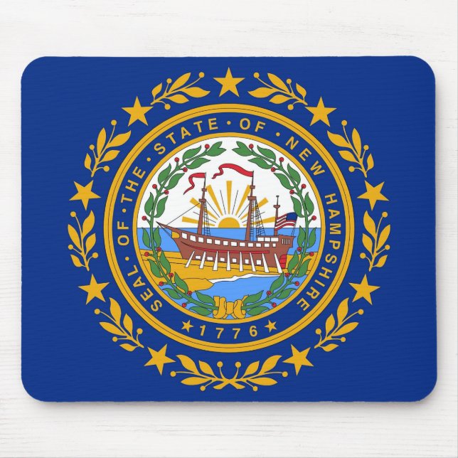 Mousepad mit der Fahne des Staat New Hampshire - U (Vorne)