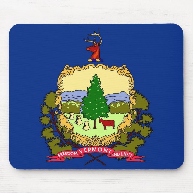Mousepad mit der Flagge von Vermont Staat - USA (Vorne)