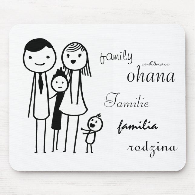 Mousepad mit "Familie" in den verschiedenen (Vorne)