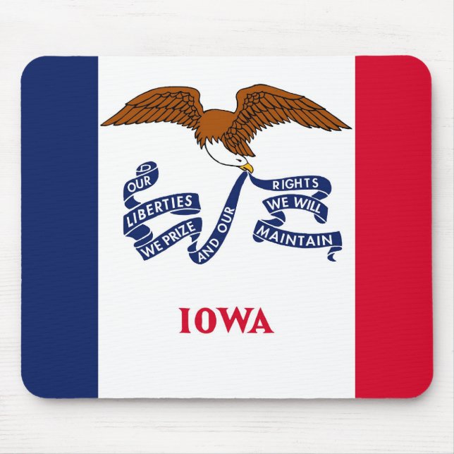 Mousepad mit Flagge des Staat Iowa - USA (Vorne)
