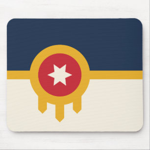 Mousepad mit Flagge von Tulsa, Oklahoma