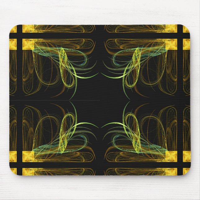 Mousepad mit grünem Fraktal (Vorne)