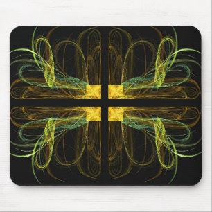 Mousepad mit grünem Fraktal