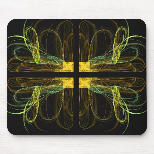 Mousepad mit grünem Fraktal (Vorne)