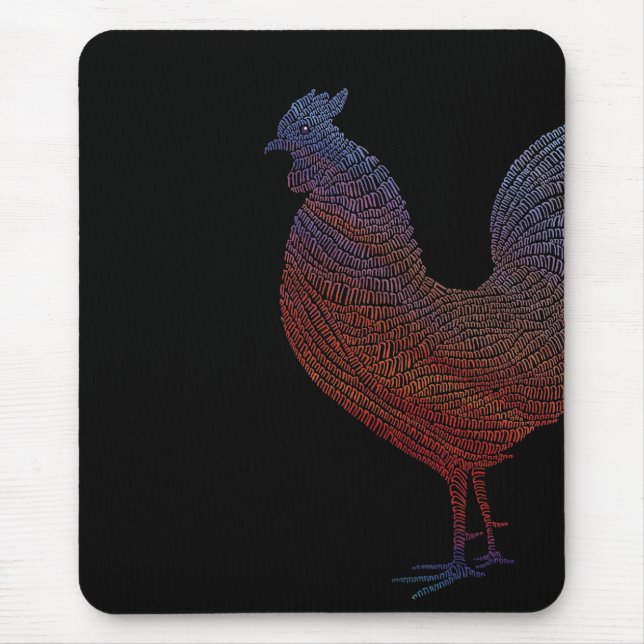 Mousepad mit Huhnmalerei (Vorne)