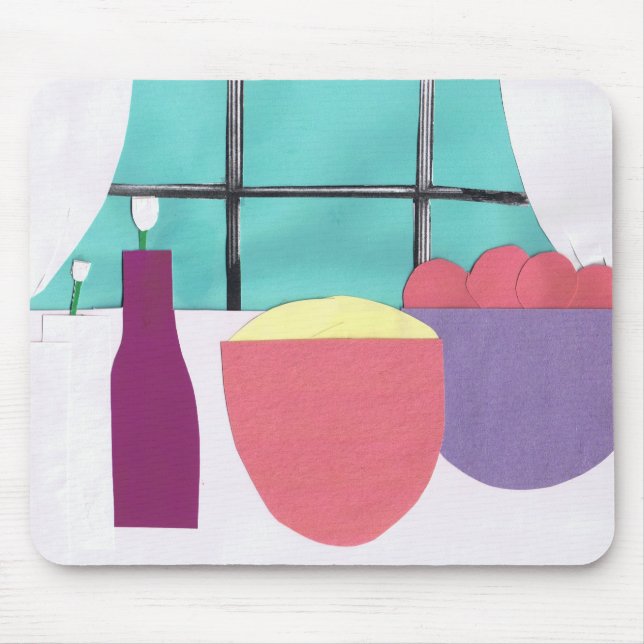 Mousepad mit Küchenfenster und Kisten (Vorne)