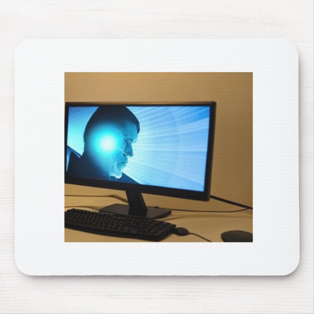 Mousepad mit Mann im Computerdesign (Vorne)