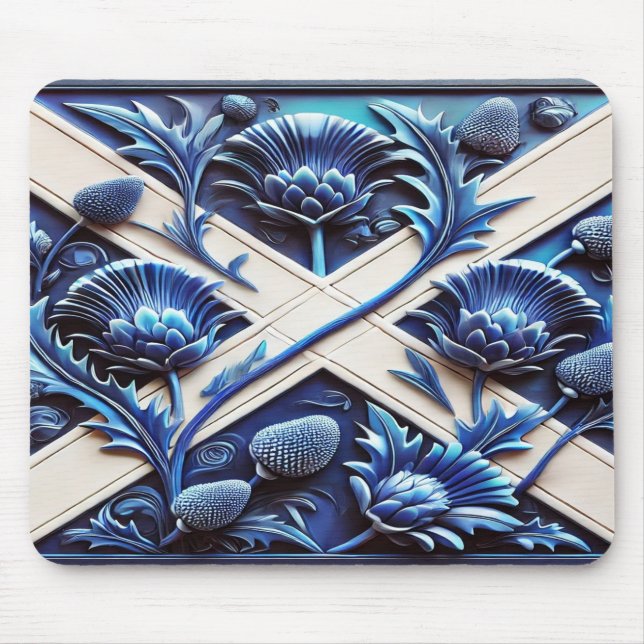 Mousepad mit schottischem Thistles-Design (Vorne)